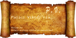 Palicz Viktória névjegykártya